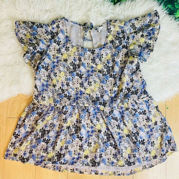 Lucky Brand floral short sleeve casual cite modest blouse plus size 1X - Picture 3 of 13